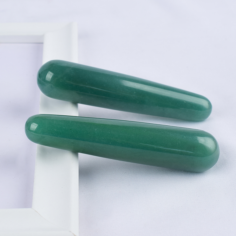 Natural Green Aventurine Massage Wand for Acupuncture Therapy Stick 