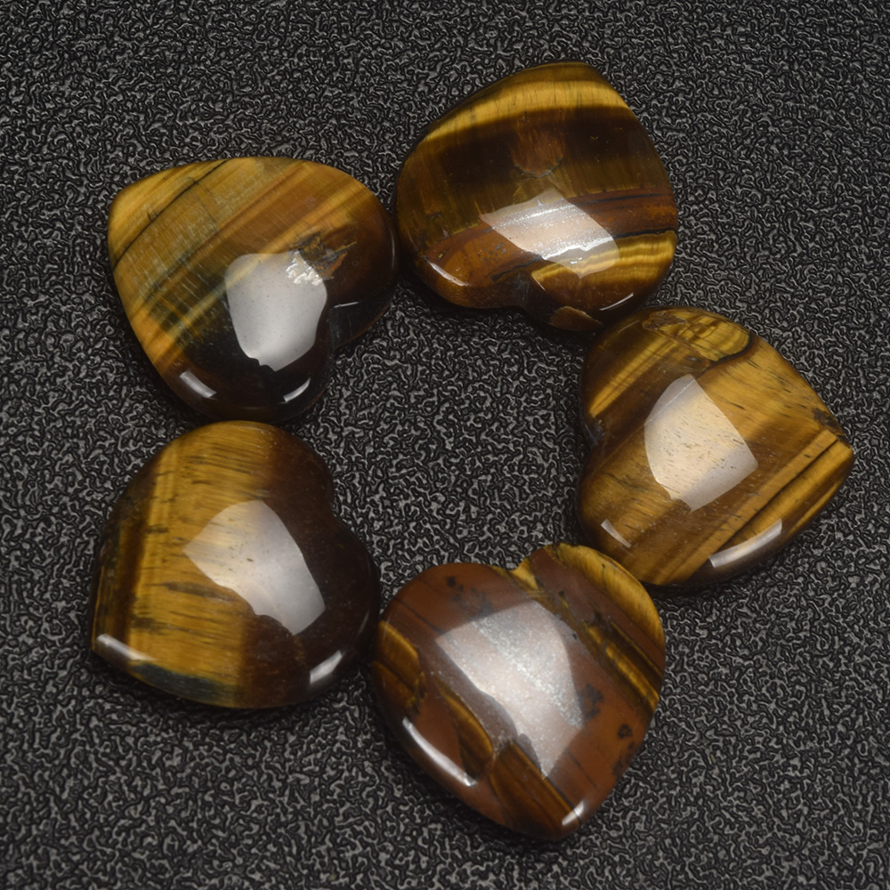 20mm 30mm 35mm Tiger Eye Heart Figurine Gemstone Beads Natural Jade Hearts