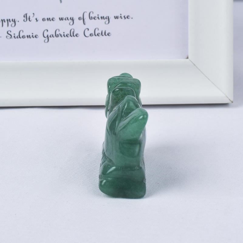1.5 inch/2 inch Hand Carved Natural Green Aventurine Stone Miniatur Flying Dragon Figurines 