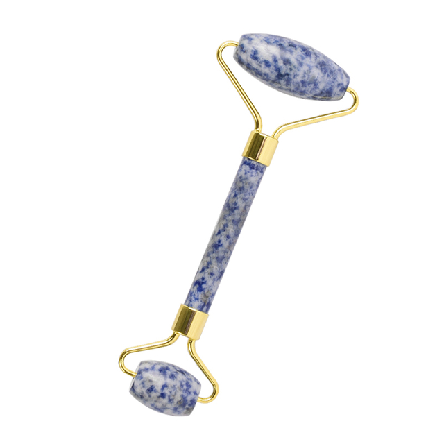 Blue Spot Jasper Roller for Face -Blue Spot Jasper Roller Real 100% Natural Jade for Wrinkles, Anti Aging Facial Massager
