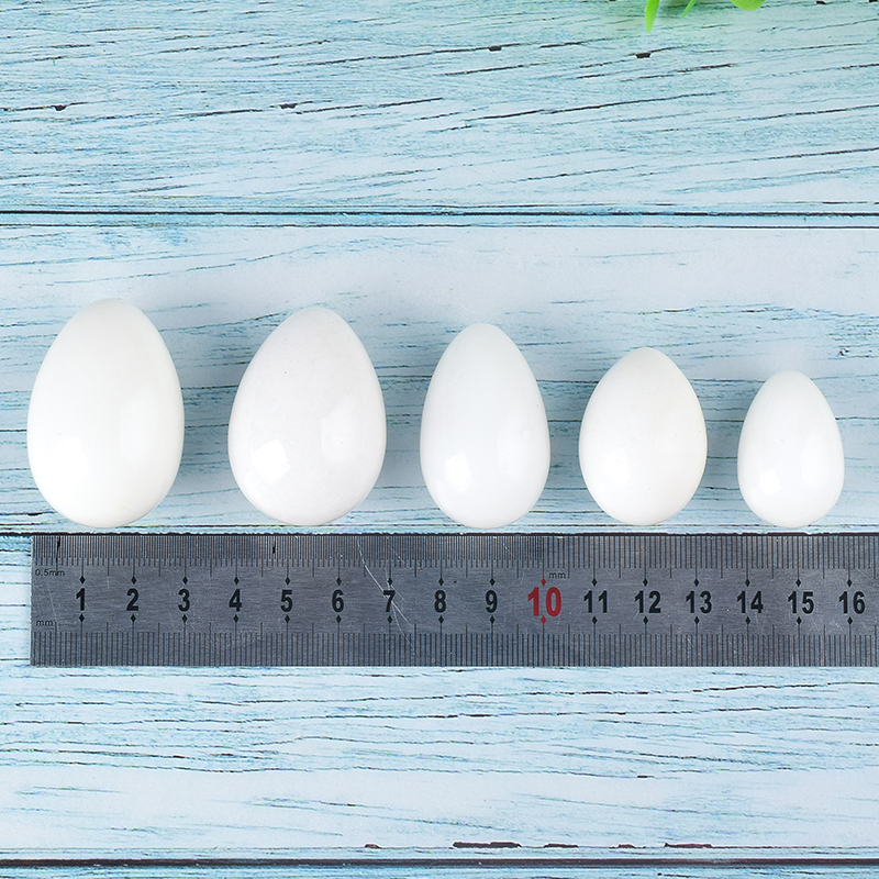 Undrilled White Jade Yoni Eggs Massage Stones to Train Pelvic Muscles Kegel Exercise