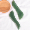 S-Shaped Green Aventurine Gua Sha Scraping Massage Tools, Natural Stone Guasha Board for SPA Acupuncture Therapy Trigger Point Treatment