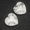 20mm 30mm 35mm White Howlite Stone Heart Shape Gemstone Beads Natural Crystal Hearts 
