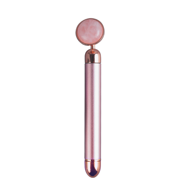 2019 New Electric Rose Quartz Facial Roller & Massager, Rose Quartz Face Massager Face Roller, Cheeks Slimmer 