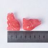  Hand Carved Natural Watermelon Red Stone Small Cat Figurines Gemstone Craft