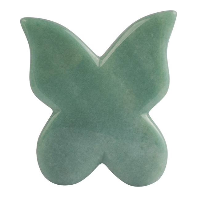 Butterfly Shap Green Aventurine Stone Gua Sha Facial Massage Tool Natural Green Aventurine Scraping board Body Scraper Crystal Scratching