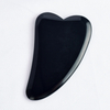 V- Shaped Natural Black Obsidian Stone Scraping Board Massager,Anti Aging Gua Sha Board Massage,for Facial Body SPA Skin Detox Foot Treatments