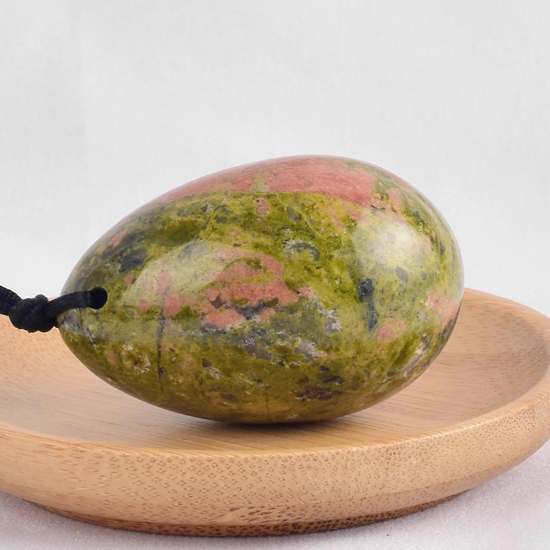 Unakite Jade Yoni Eggs Massage Kegel Eggs 3PCS Natural Unakite Beads Chakra Healing Yoga Exercise Jade Eggs To Train Pelvic Muscles