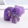 1.5 Inch Hand Carved Amethyst Stone Elephant Crystal Animal Figurines