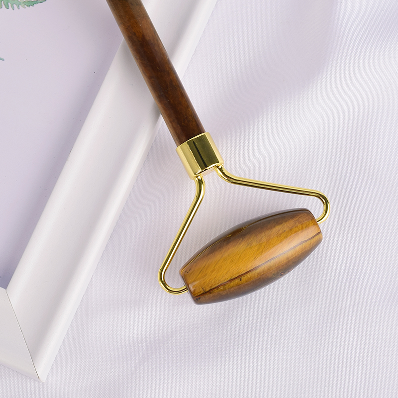 Tiger Eye Roller for Face -Tiger Eye Roller Real 100% Natural Jade for Wrinkles, Anti Aging Facial Massager