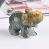 1.5 Inch Hand Carved Blooded Stone Elephant Crystal Animal Figurines