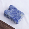 N-Shaped Blue Spot Jasper Gua Sha Scraping Massage Tool, Natural Jade Guasha Board for SPA Acupuncture Treatment, Reducing Neck and Muscle Pain