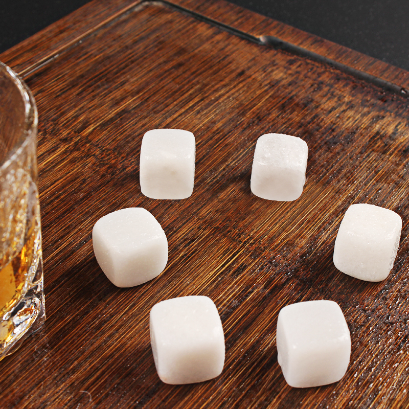 Natural White jade Whiskey Stones Gemstone Whiskey Ice Stone