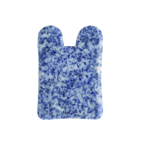 N-Shaped Blue Spot Jasper Gua Sha Scraping Massage Tool, Natural Jade Guasha Board for SPA Acupuncture Treatment, Reducing Neck and Muscle Pain