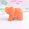 1.5 Inch Hand Carved Red Aventurine Stone Elephant Crystal Animal Figurines