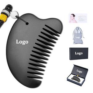 Hot Selling Bian Stone Gua Sha Comb Head Jade Gua Sha Massage Tool Supply Beauty Facial Guasha Scraping Tool for anti aging