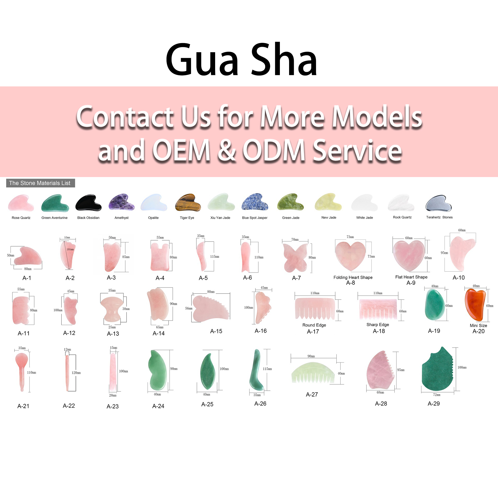 Natural Grey Agate Gua Sha Stone Factory Direct Wholeslae Price Gua Sha Massage Tool Facial Guasha for Sale
